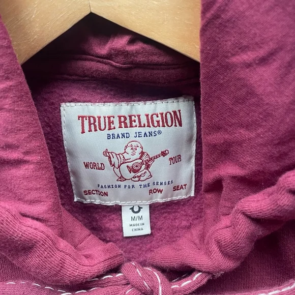 new True Religion Red Hoodie sweater cropped - Picture 7 of 9